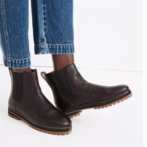 MADEWELL Ivy Lugsole Chelsea Leather Boots Black Size 7.5 New